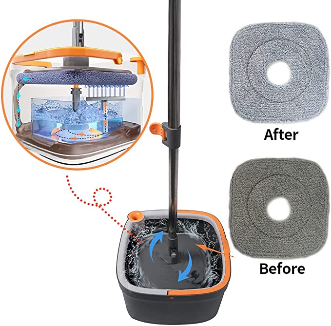 Self-Cleaning Rotary Square Mop With Bucket