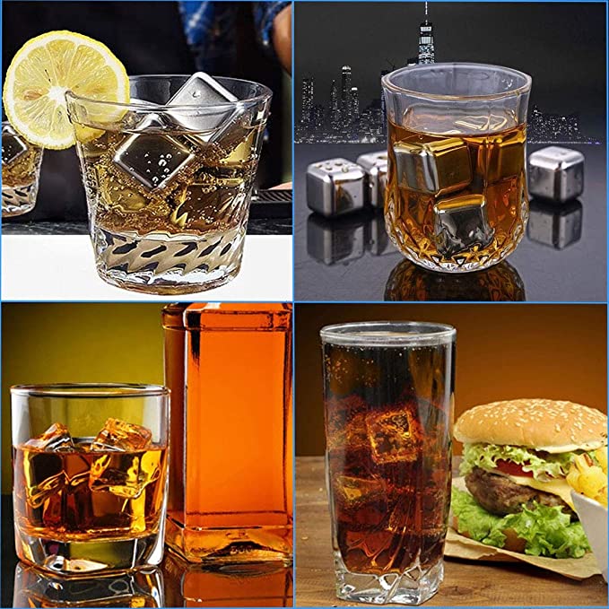 Reusable Stainless Steel Ice Cubes (Pack of 8)