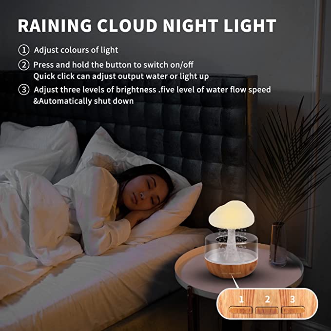 Raining Cloud Night Light Essential Oil Diffuser
