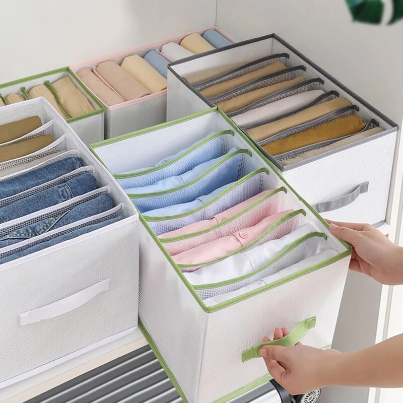 Cotton Linen Folding Clothes Storage Divider Box