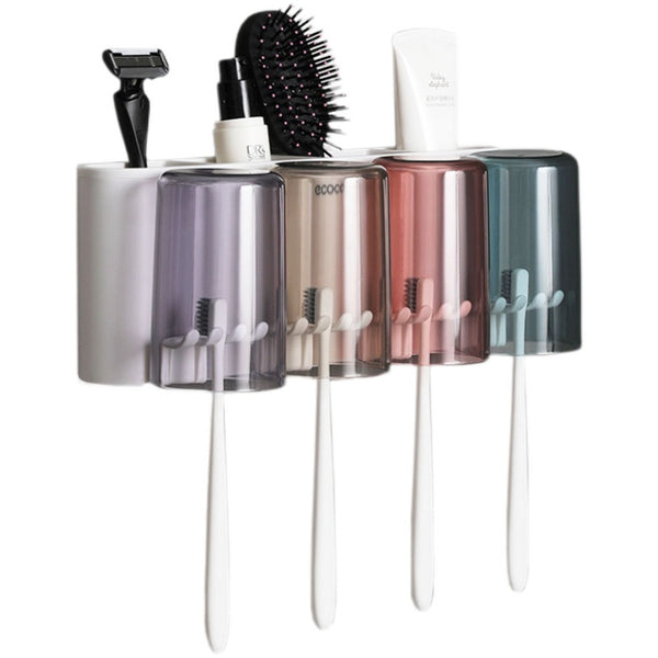 Hollow Design Toothbrush Holder And Toothpaste Holder Set - Temu