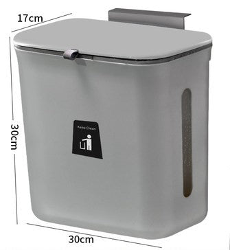 Cubo de basura colgante de 9L con compartimento húmedo y seco
