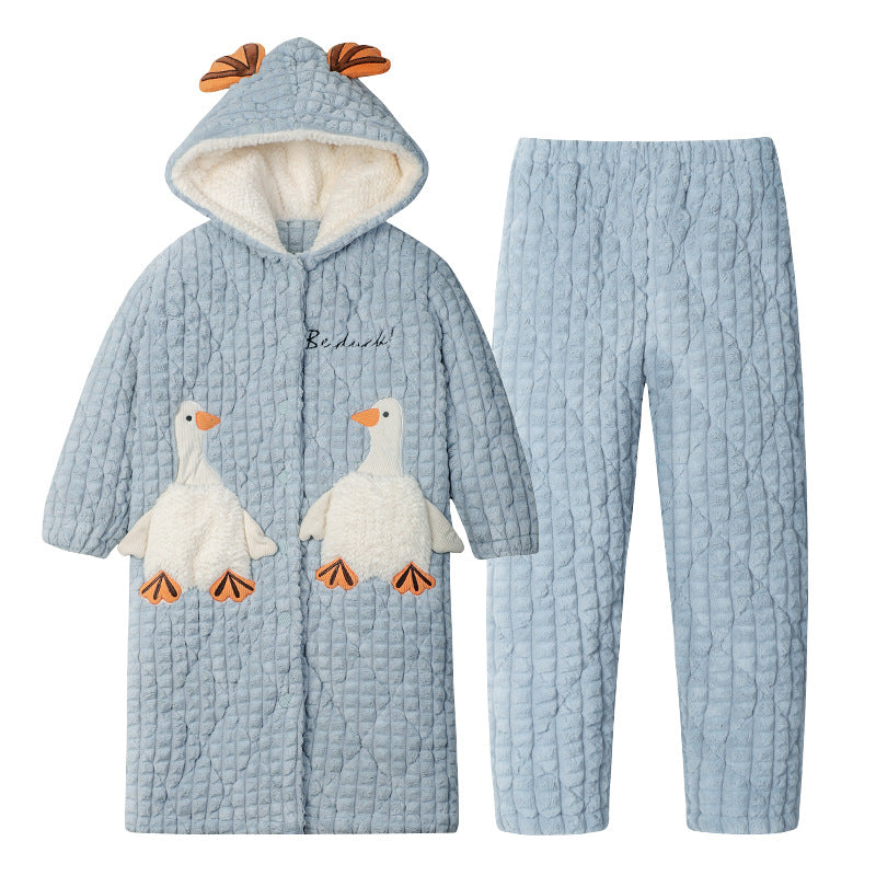 Women's Coral Fleece Winter Pajamas Set