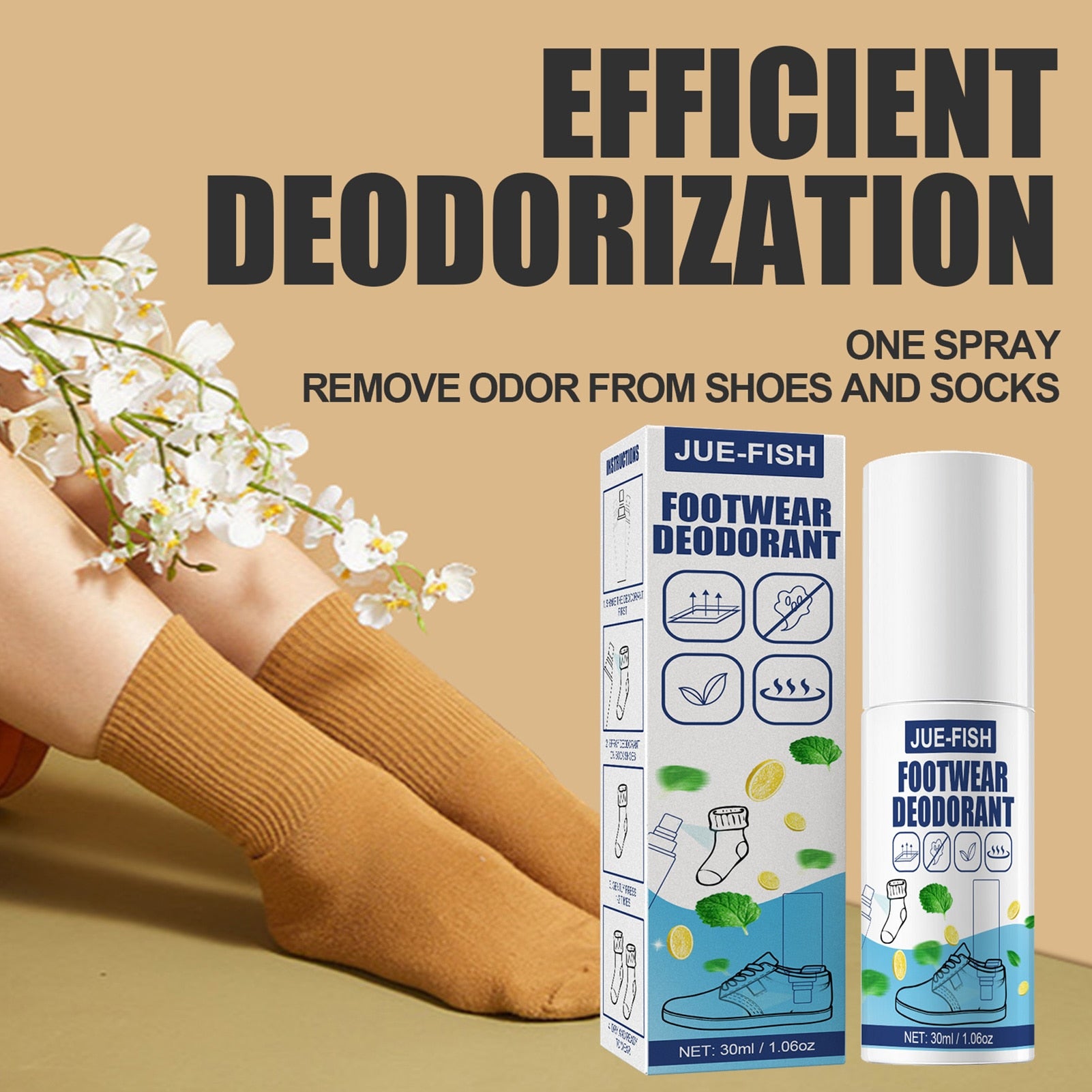 Spray desodorante para calzado