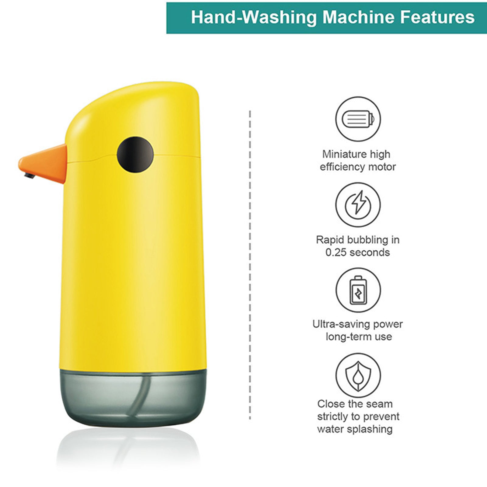 Dispensador automático de jabón líquido Yellow Duck